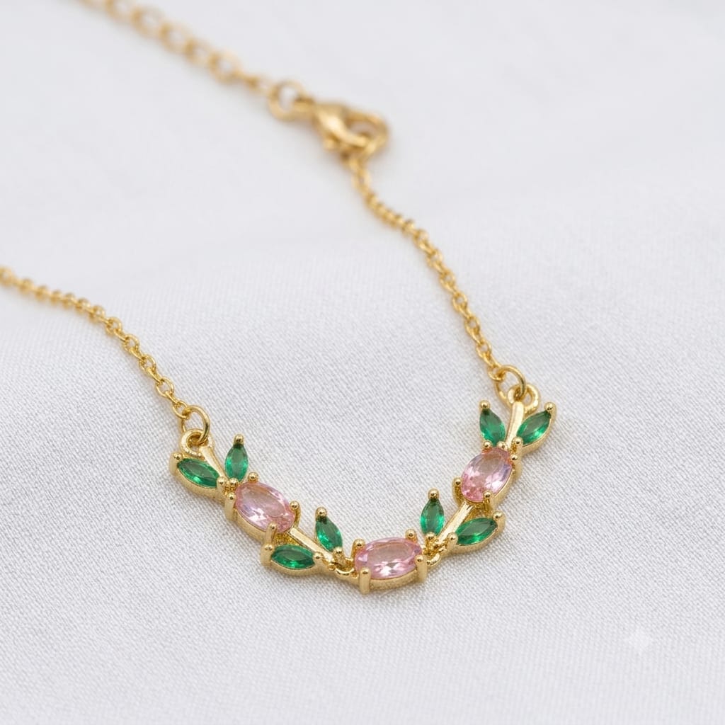Emerald Floral Statement Necklace