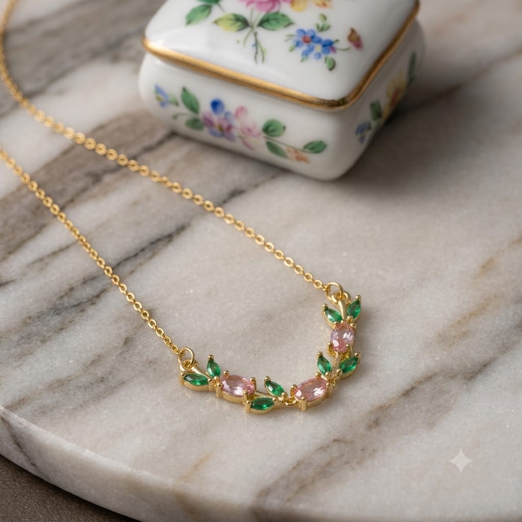 Emerald Floral Statement Necklace