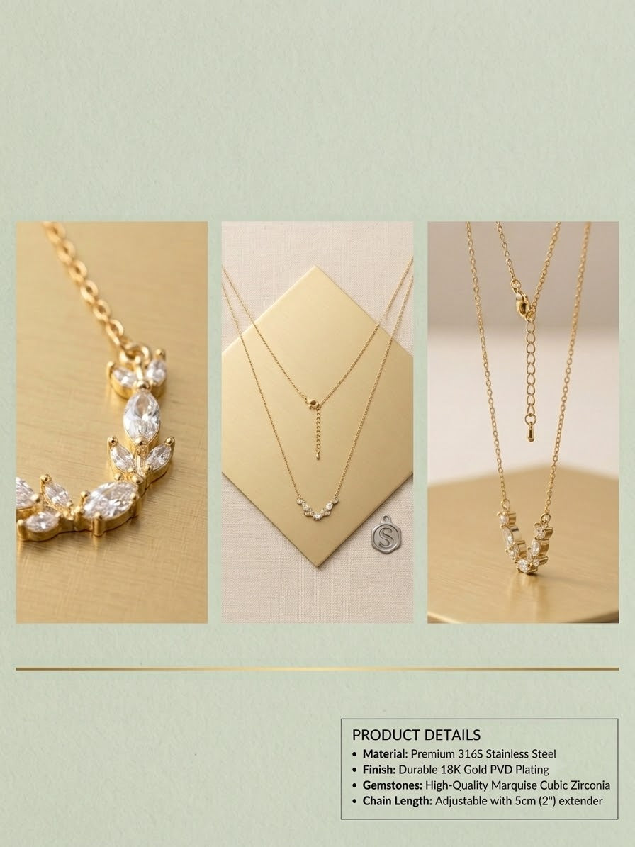 Elegant Floral Diamond Necklace