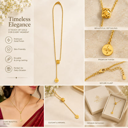 Elegant Gold Drop Pendant Necklace