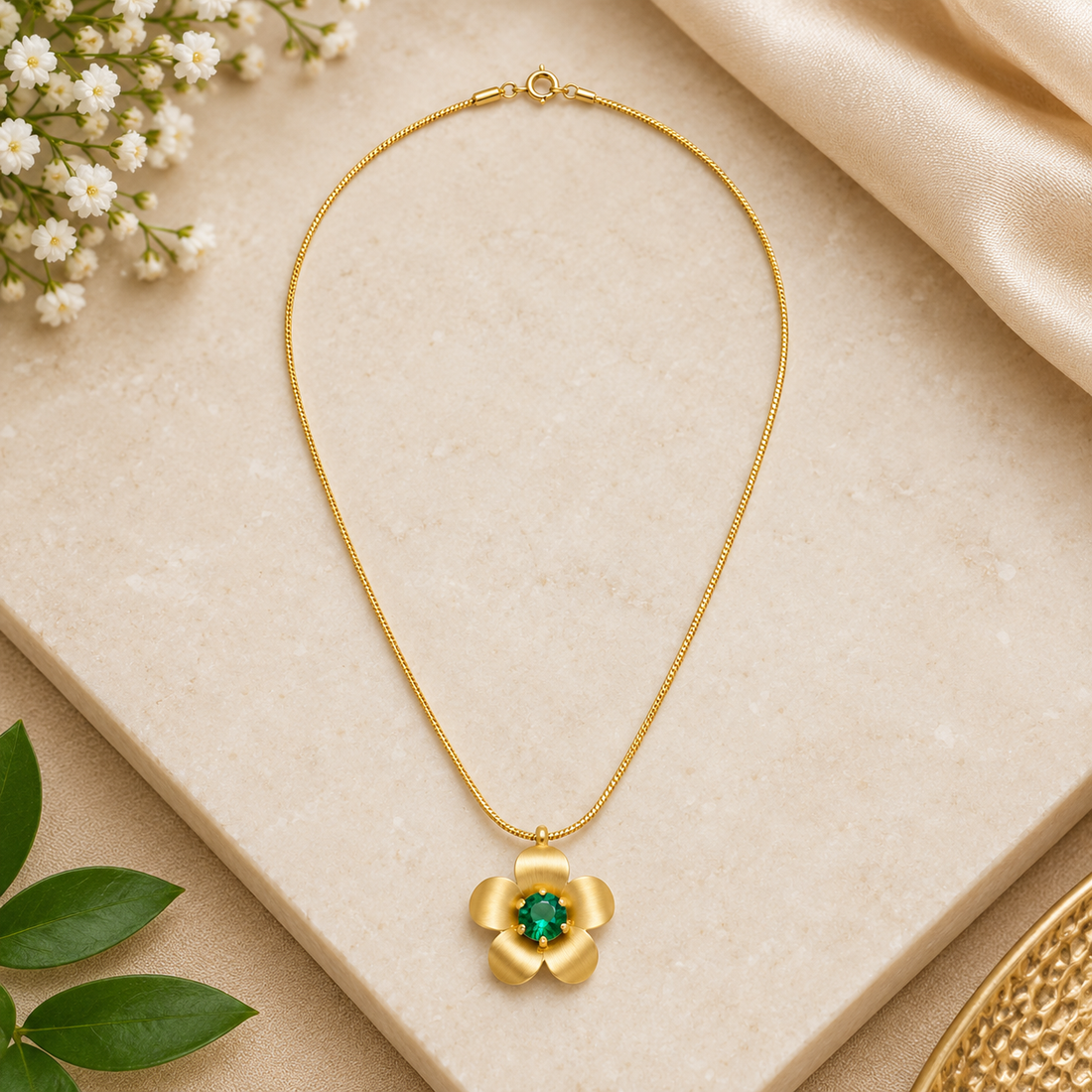 Green Floral Pendant