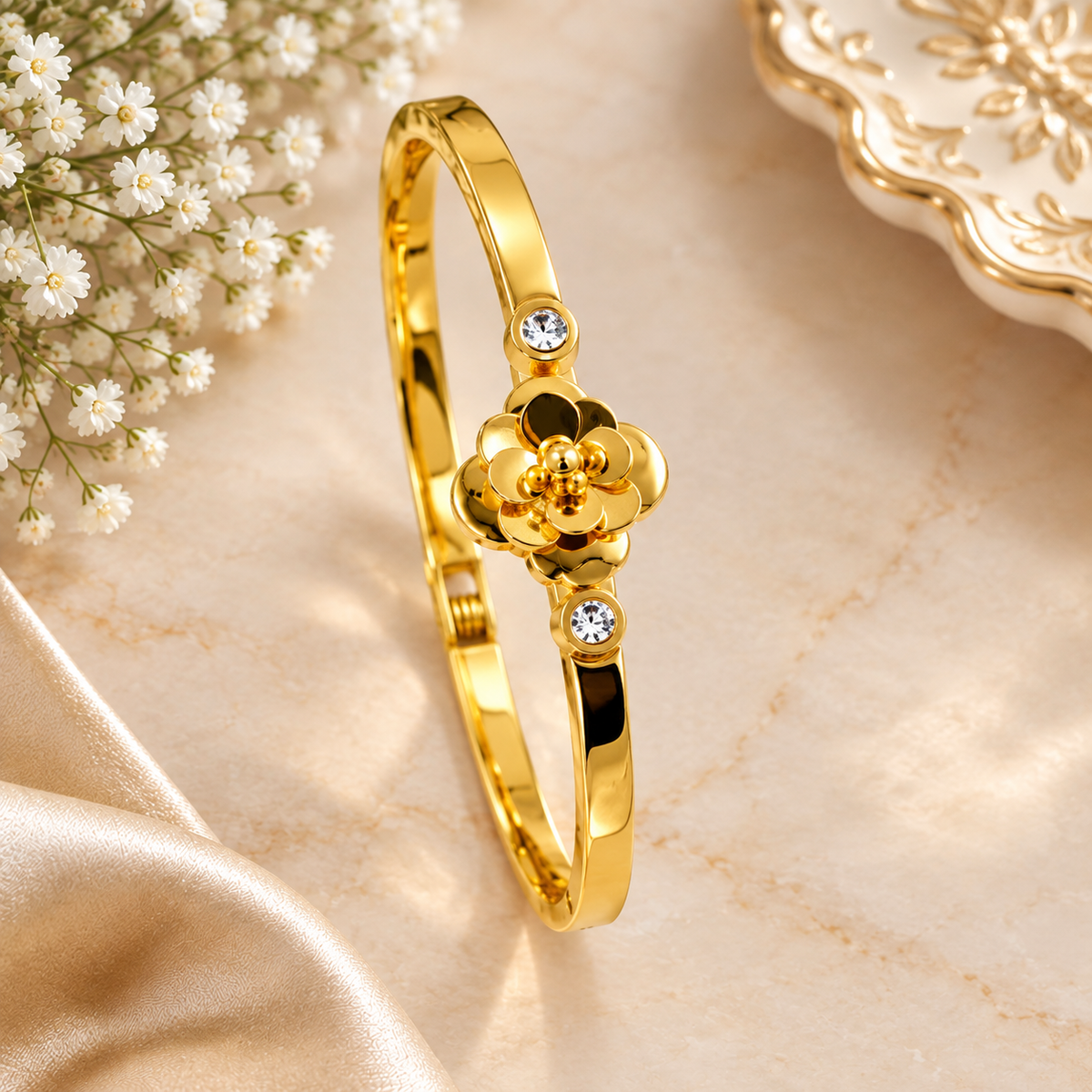 Gold Floral Bracelet