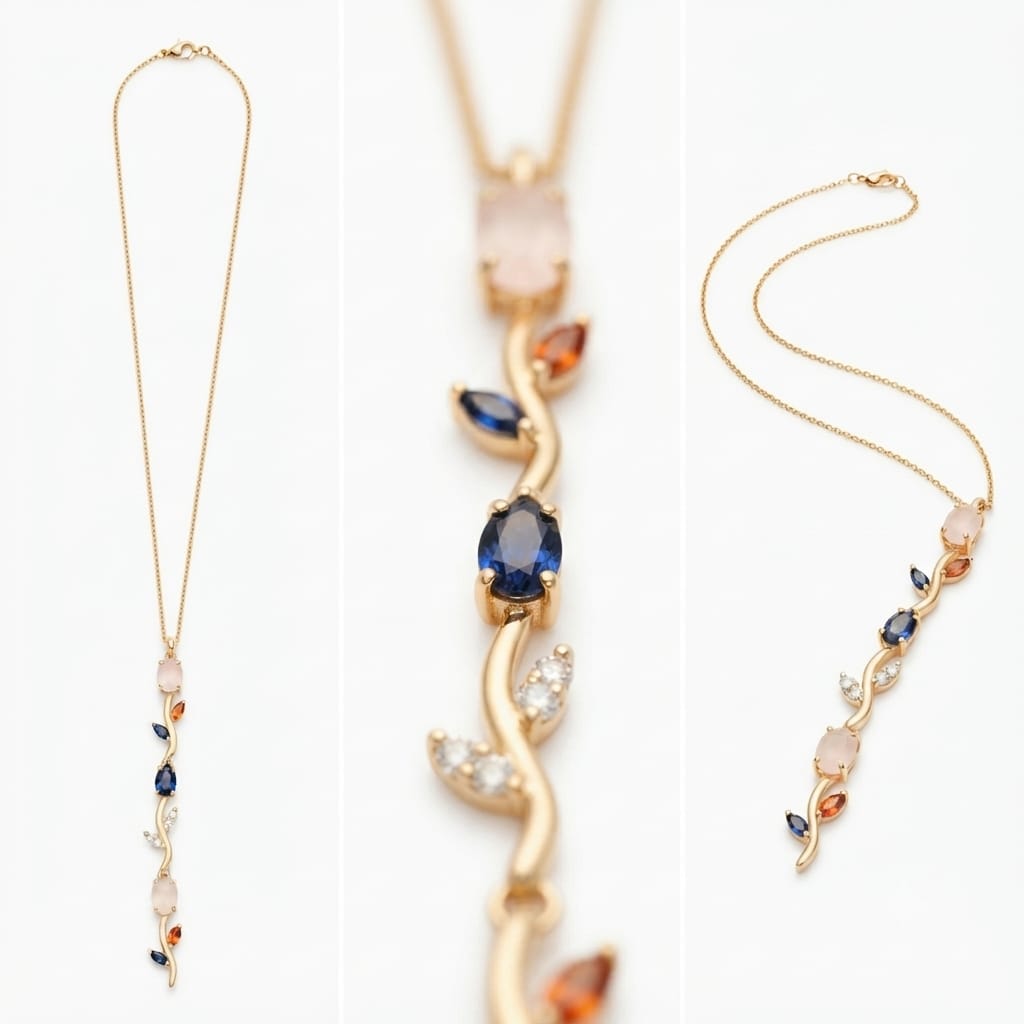 Blue Stone Drop Necklace
