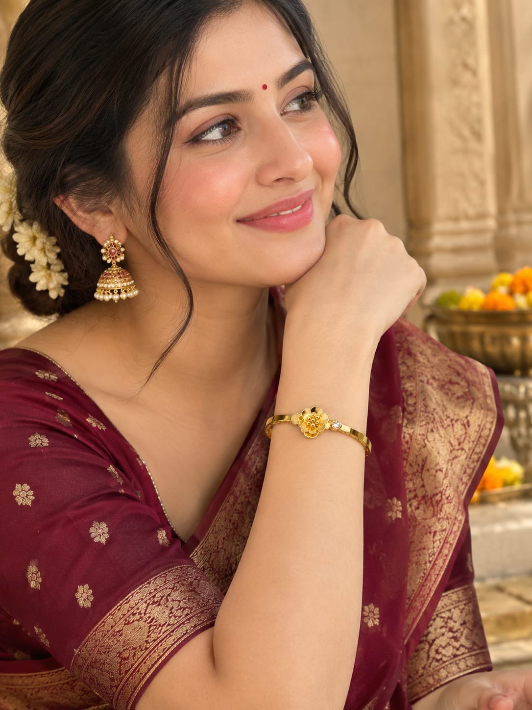 Gold Floral Bracelet