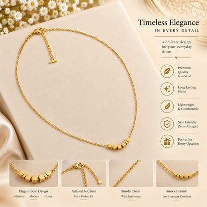 Dainty Beaded Gold Necklace