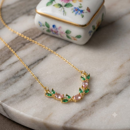 Emerald Floral Statement Necklace
