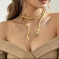 Elegant Gold Snake Necklace & Bracelet