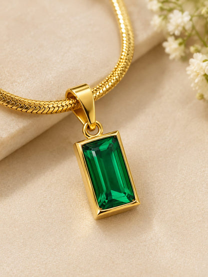 Emerald Green Pendant Jewellery Set