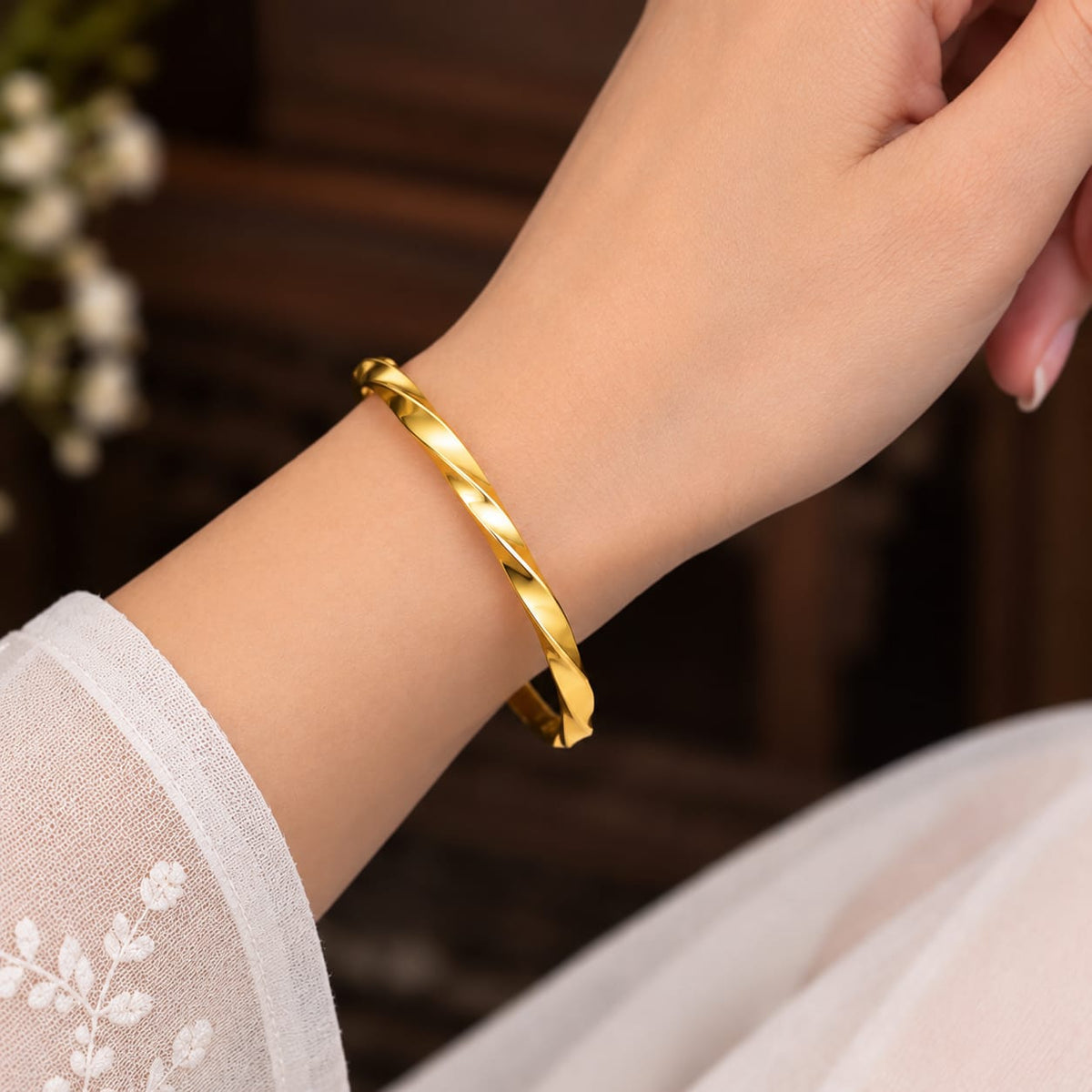 Gold Twist Bangle