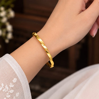Gold Twist Bangle