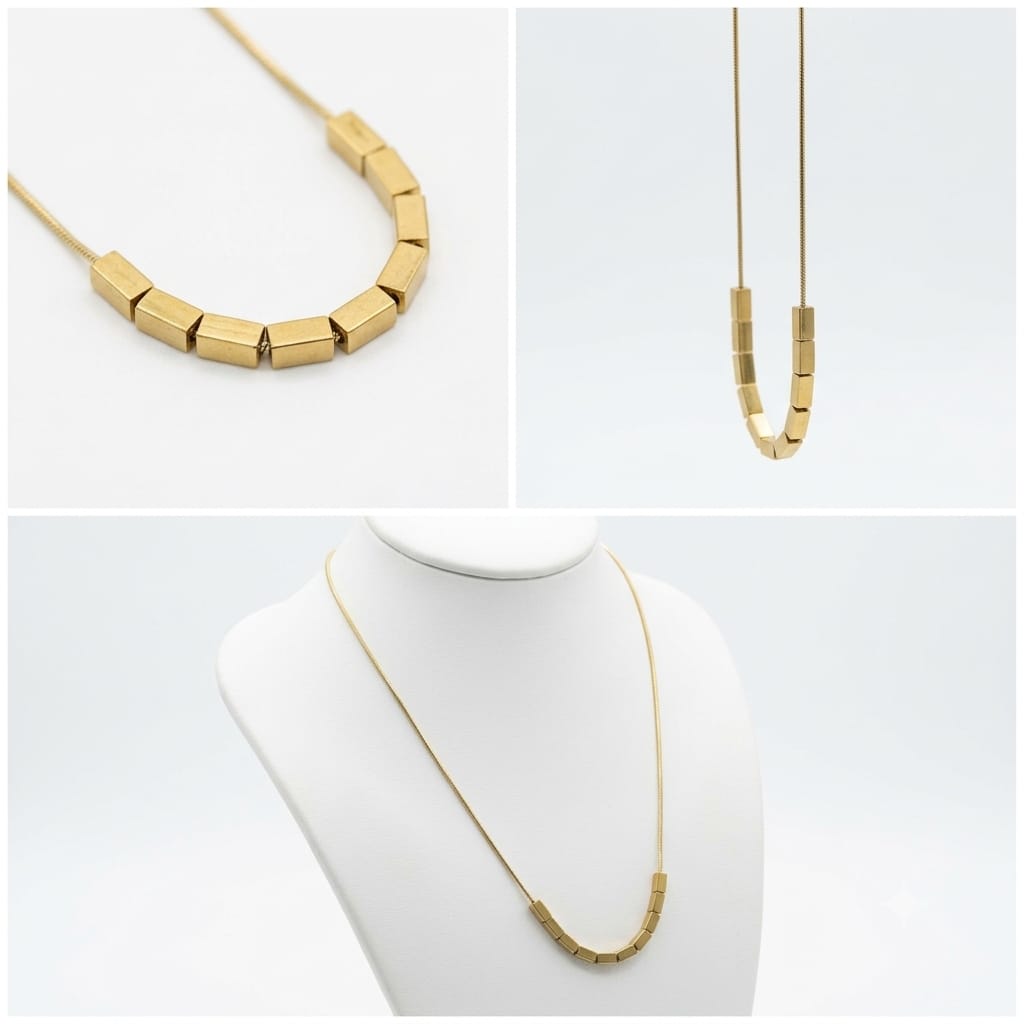 anti tarnish Bar Necklace