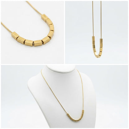 anti tarnish Bar Necklace
