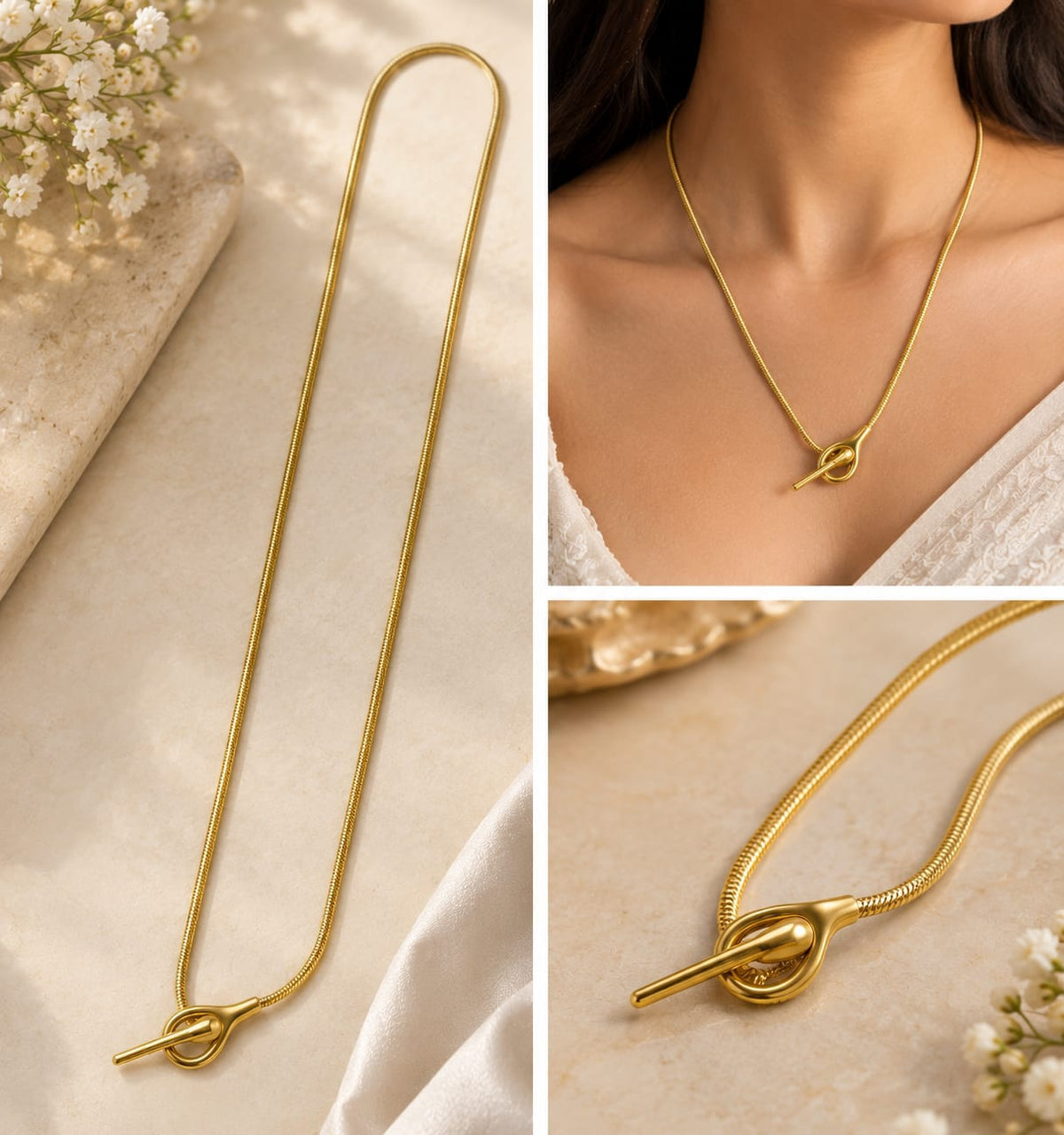 Gold Knot Pendant Necklace