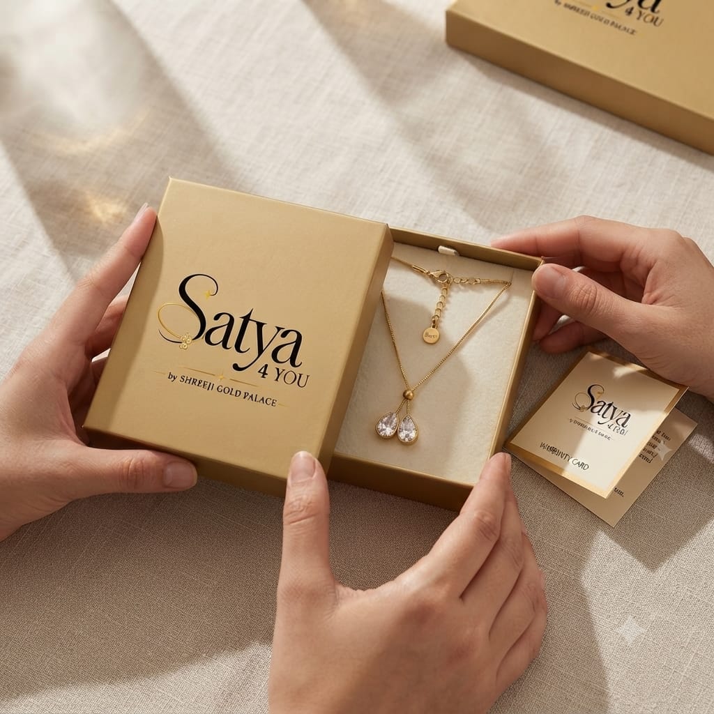 Gold Teardrop Pendant Necklace